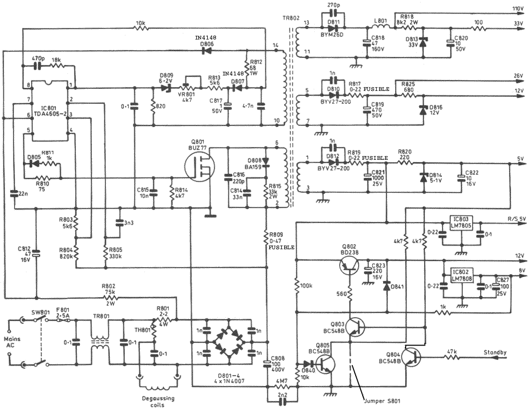 Vestel Chassis P.S.U Circuit